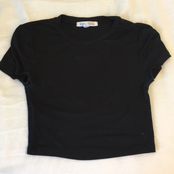 BCBGeneration Solid Black Crop Top T-Shirt, XXS - Picture 5 of 7